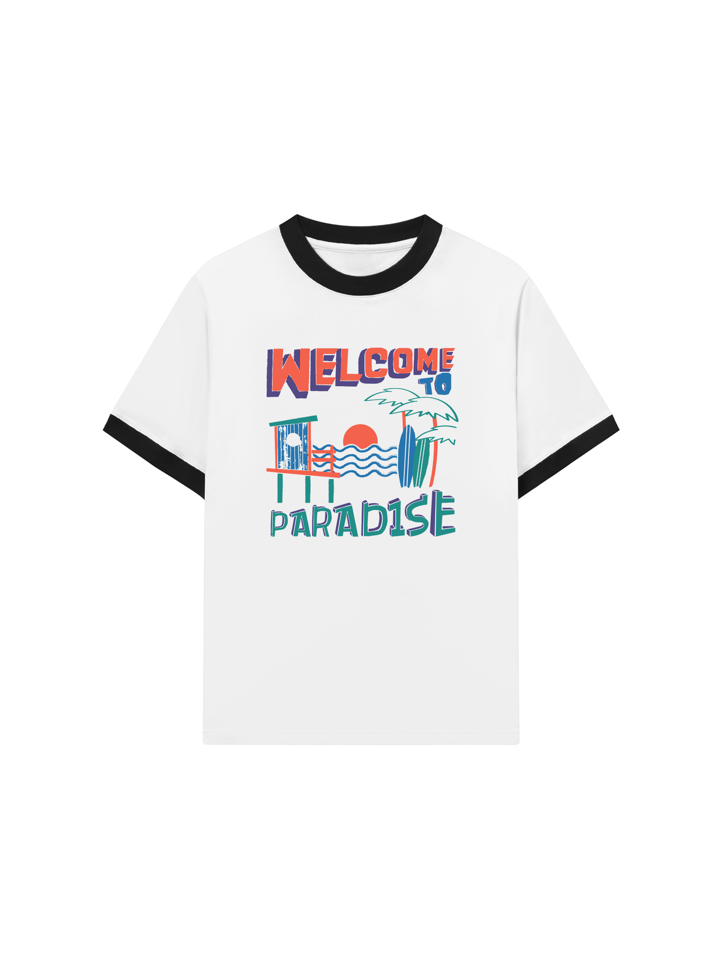 Áo Thun Ringer Relaxed Fit Welcome To Paradise
