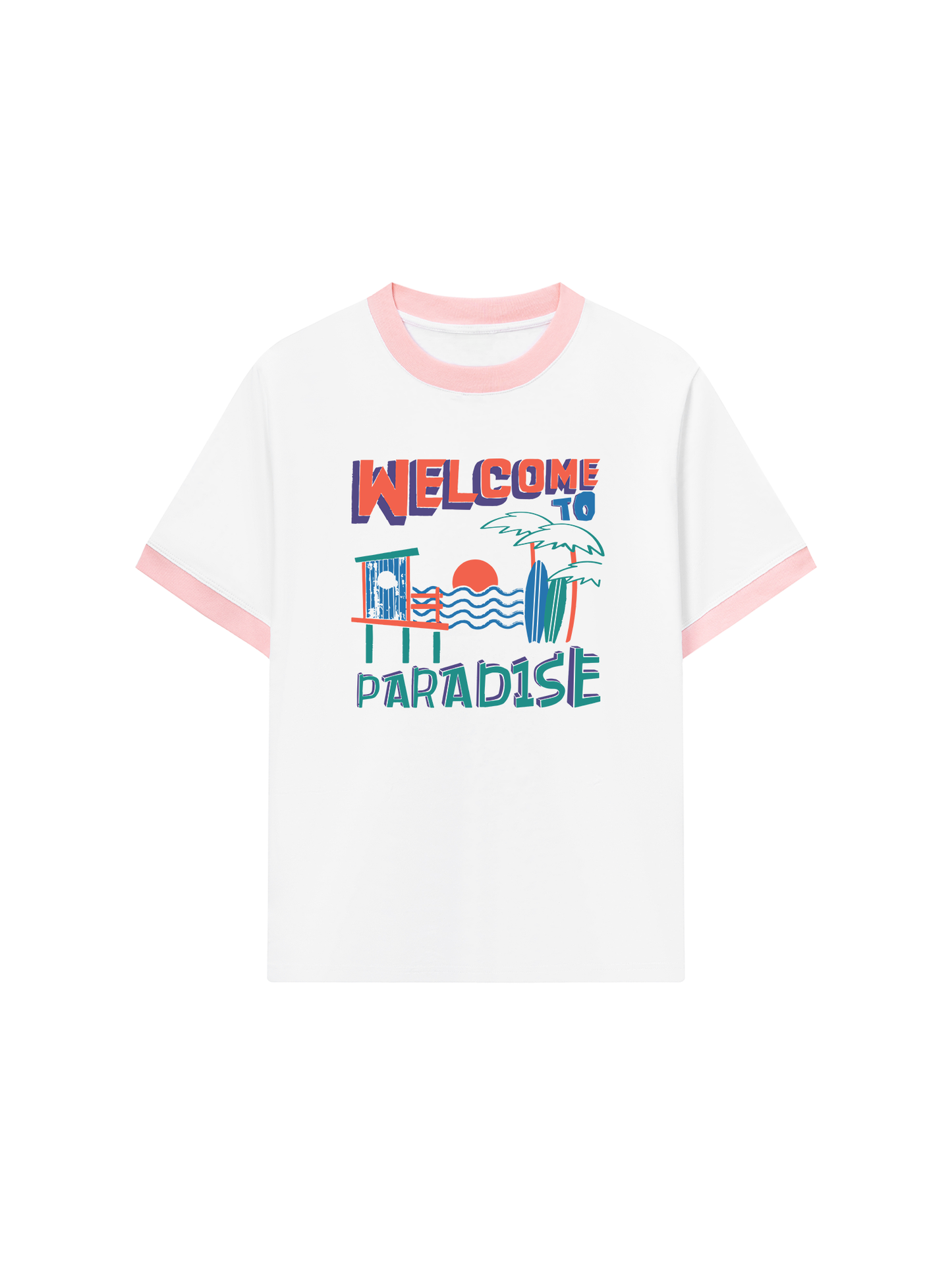 Áo Thun Ringer Relaxed Fit Welcome To Paradise