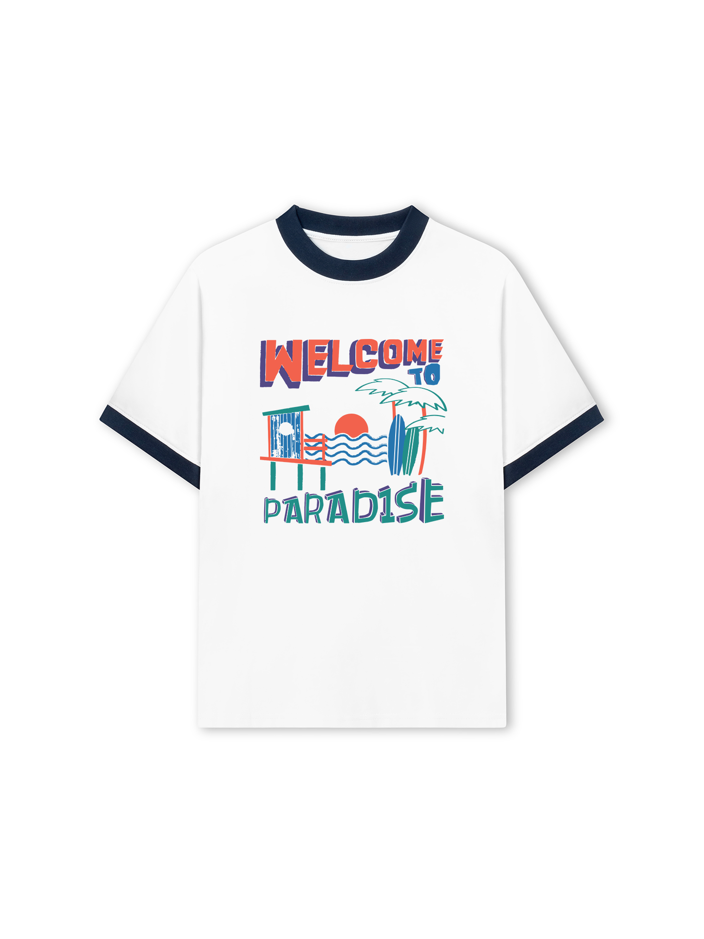 Áo Thun Ringer Relaxed Fit Welcome To Paradise