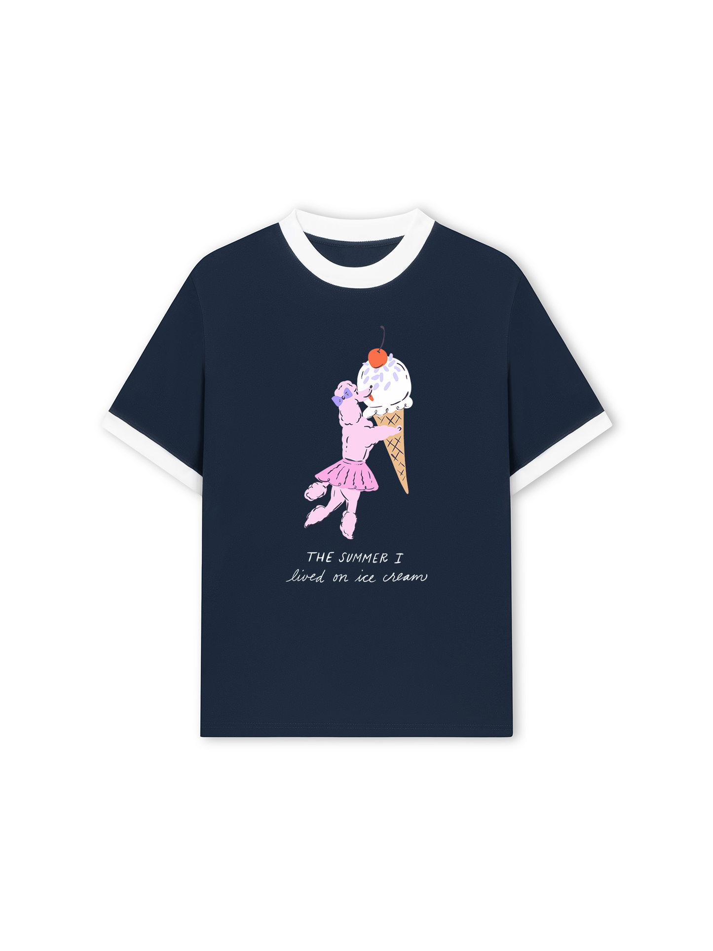Áo Thun Ringer Relaxed Fit Lived On Ice Cream