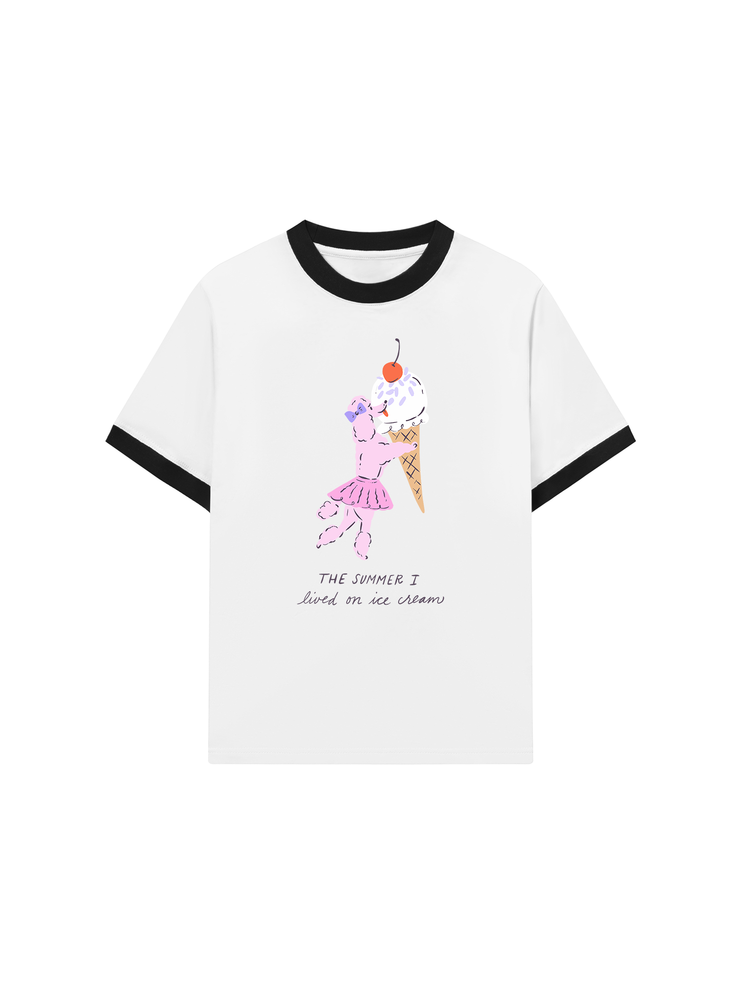 Áo Thun Ringer Relaxed Fit Lived On Ice Cream
