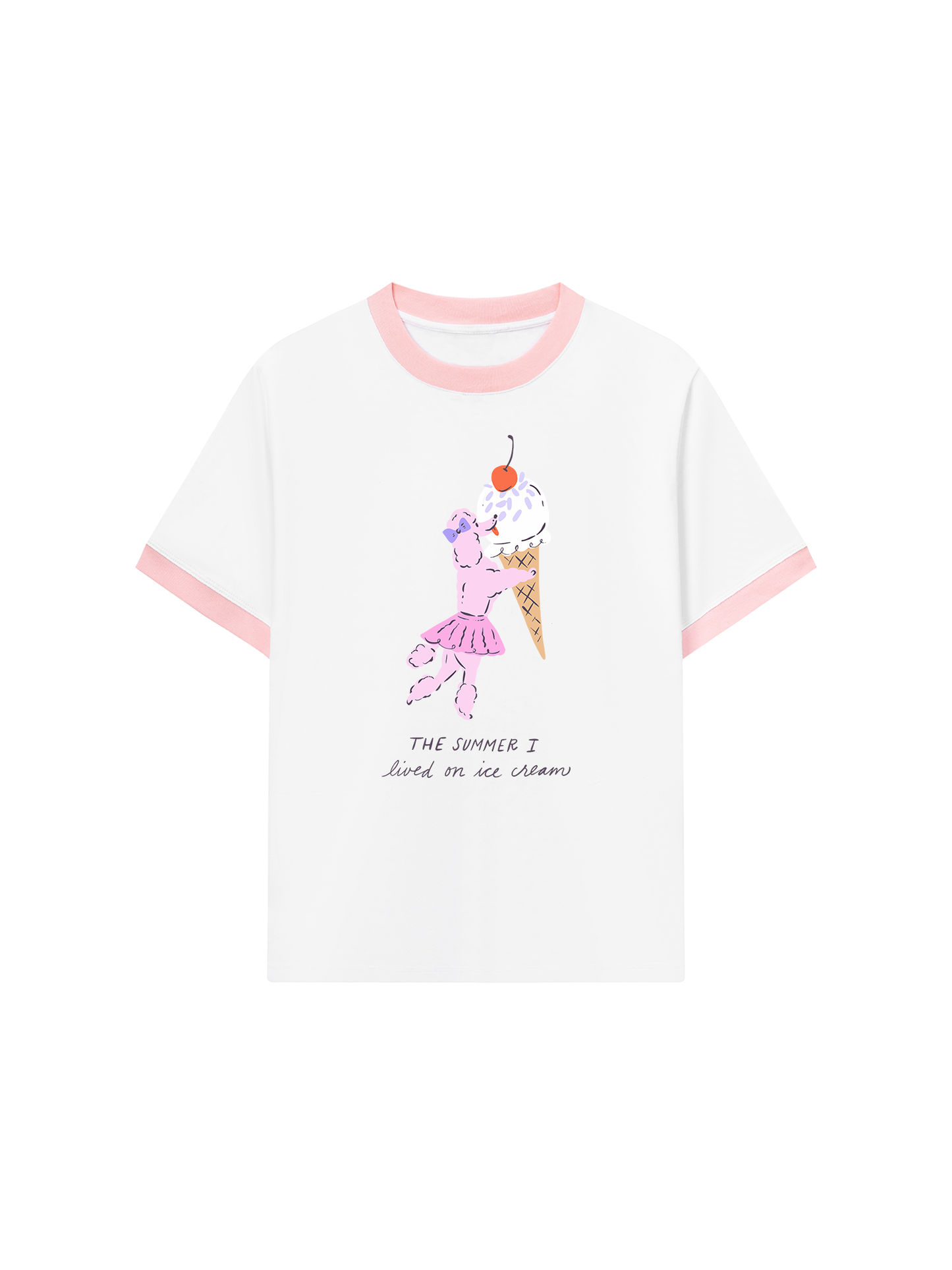 Áo Thun Ringer Relaxed Fit Lived On Ice Cream