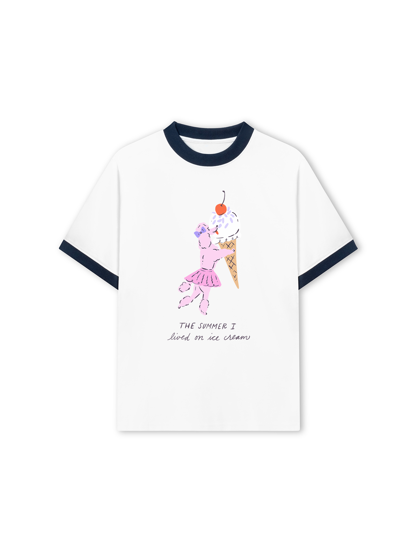 Áo Thun Ringer Relaxed Fit Lived On Ice Cream