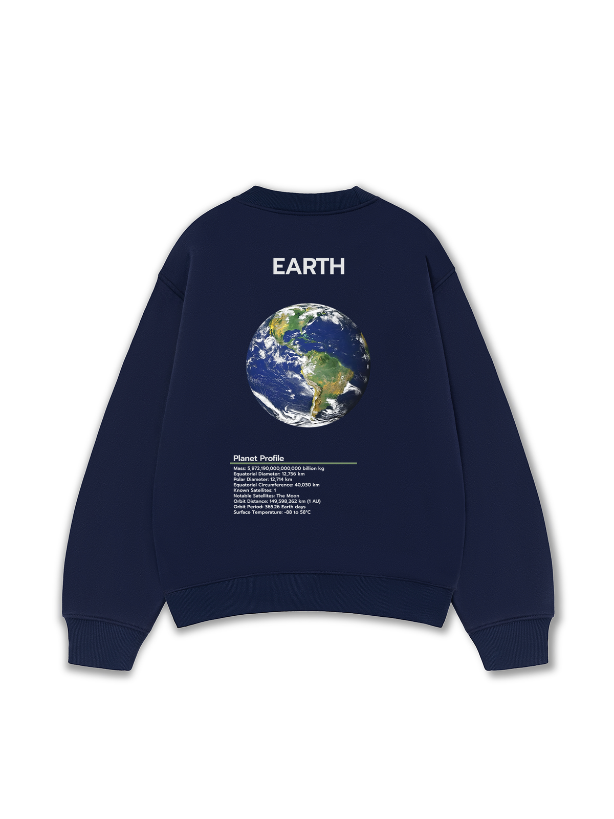 Áo Sweater Nỉ Hai Da The Planet Profile Earth