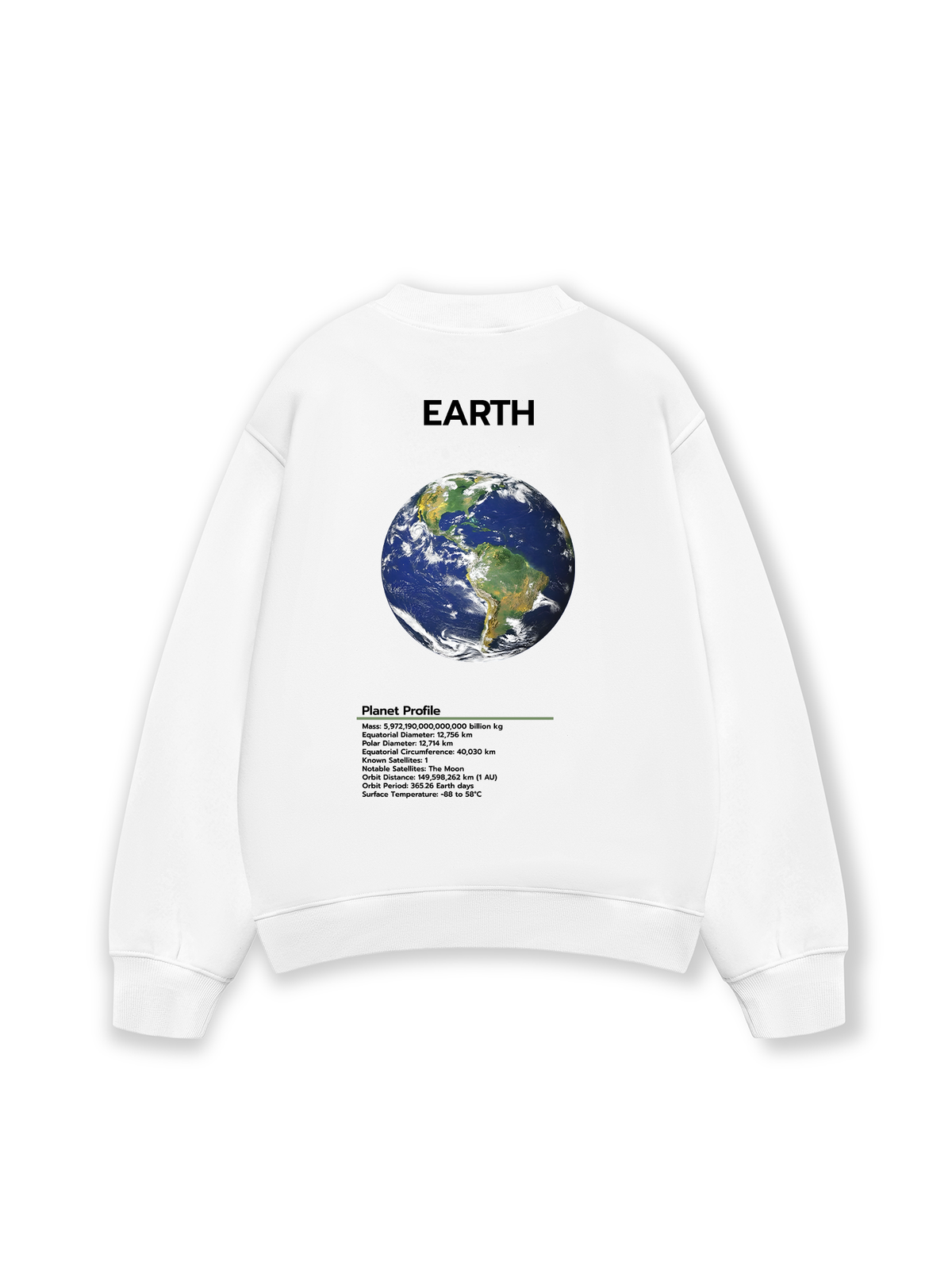 Áo Sweater Nỉ Hai Da The Planet Profile Earth