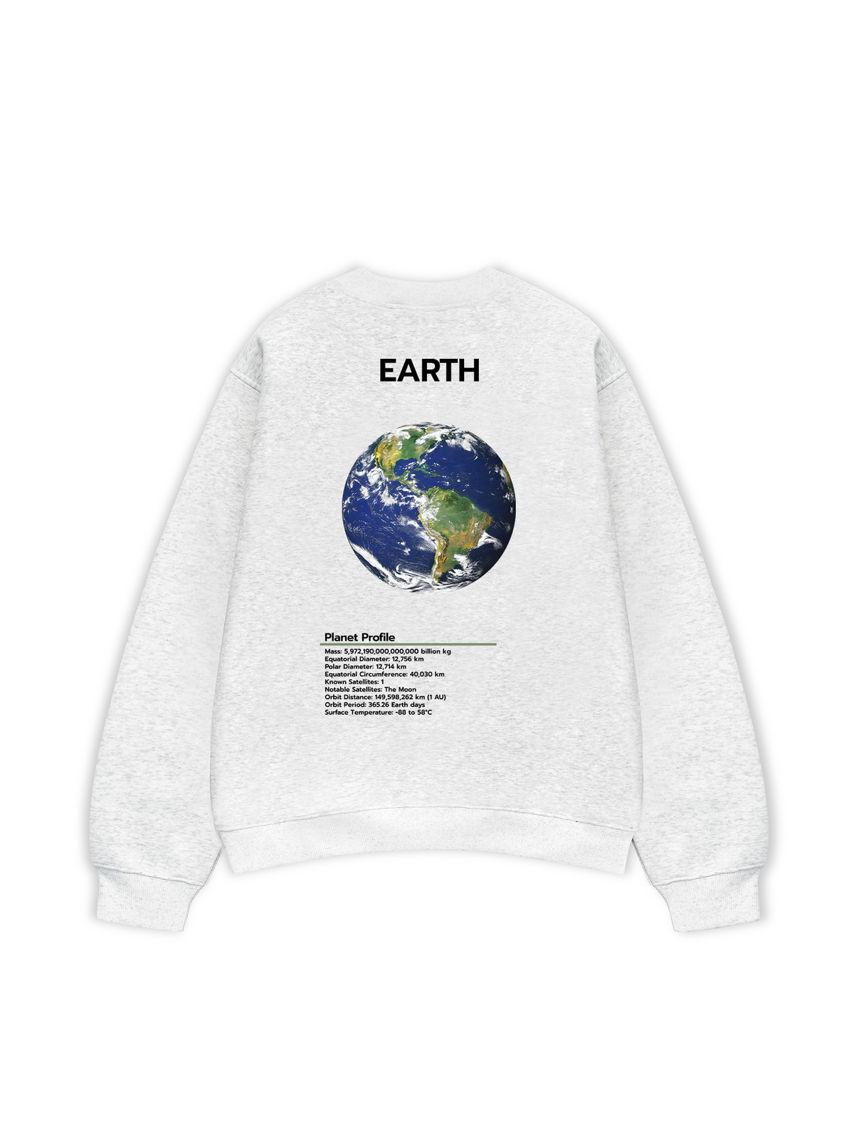 Áo Sweater Nỉ Hai Da The Planet Profile Earth