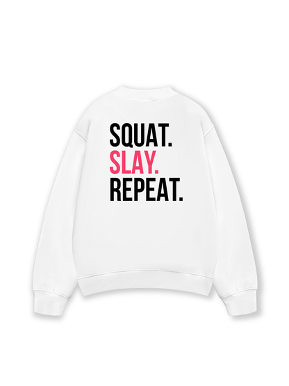 Áo Sweater Nỉ Hai Da Squat Slay Repeat