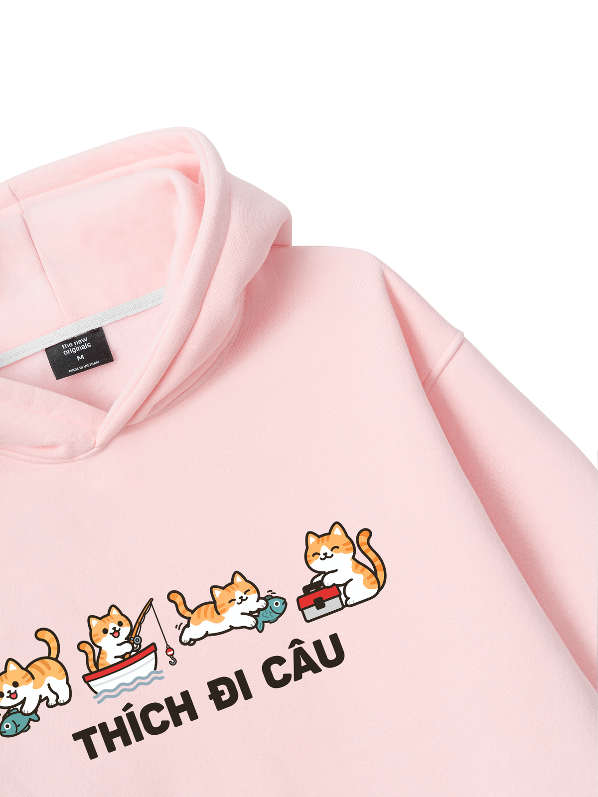 Thích Đi Câu-Mèo Cam Hoodie