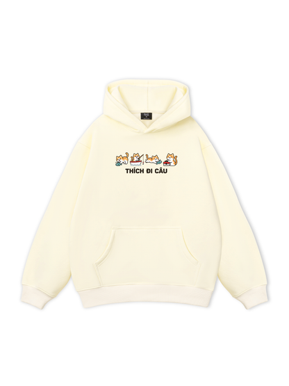 Thích Đi Câu-Mèo Cam Hoodie
