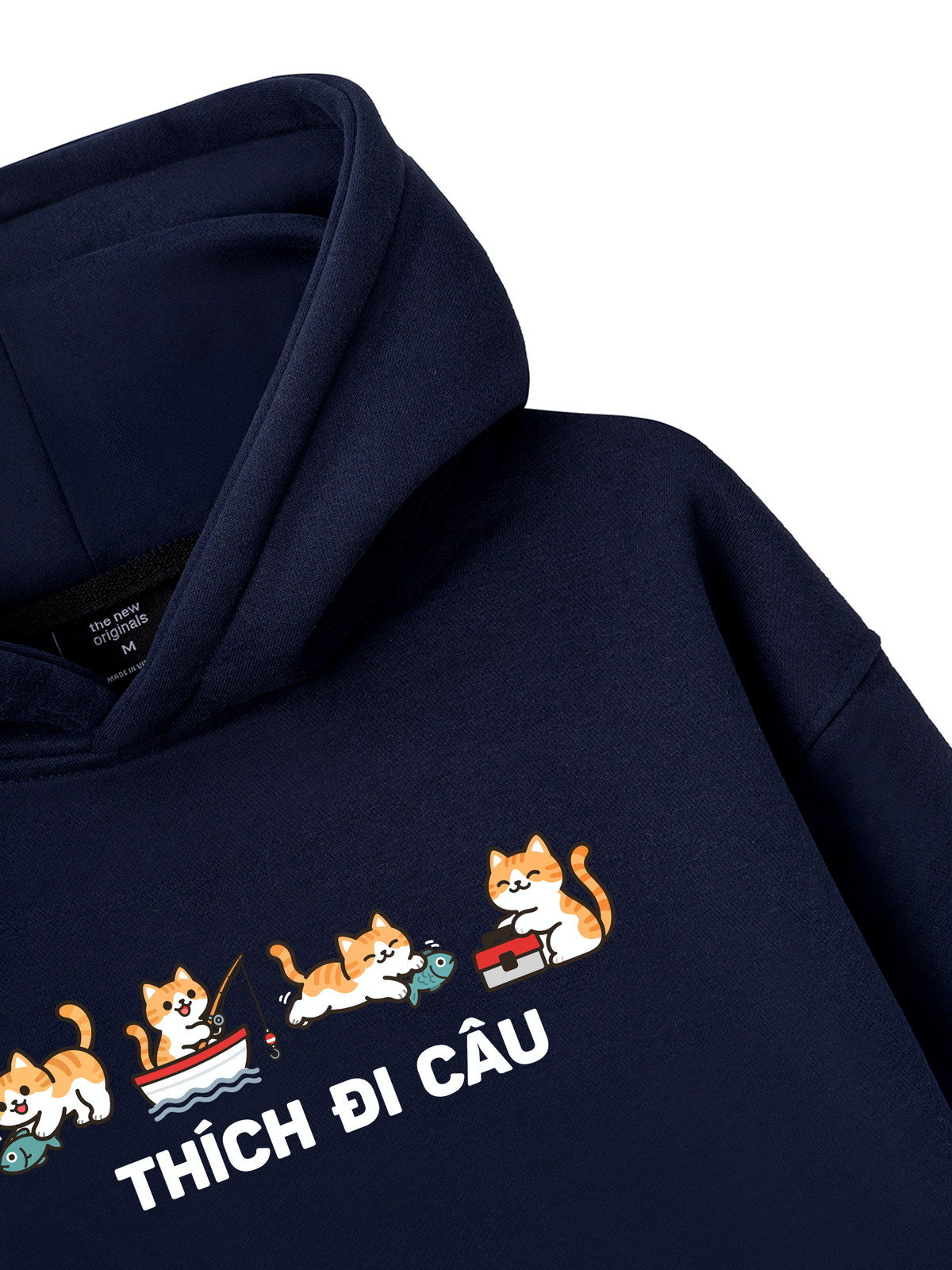 Thích Đi Câu-Mèo Cam Hoodie