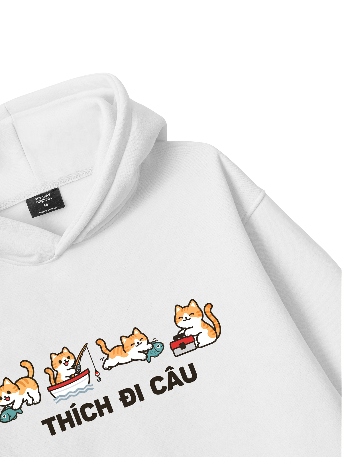 Thích Đi Câu-Mèo Cam Hoodie