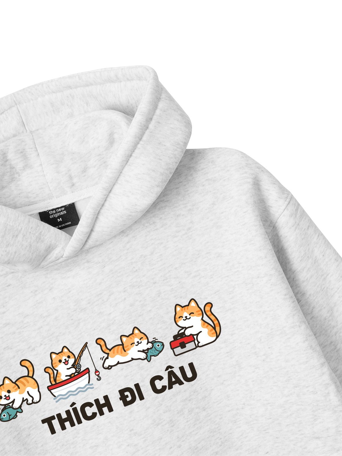 Thích Đi Câu-Mèo Cam Hoodie