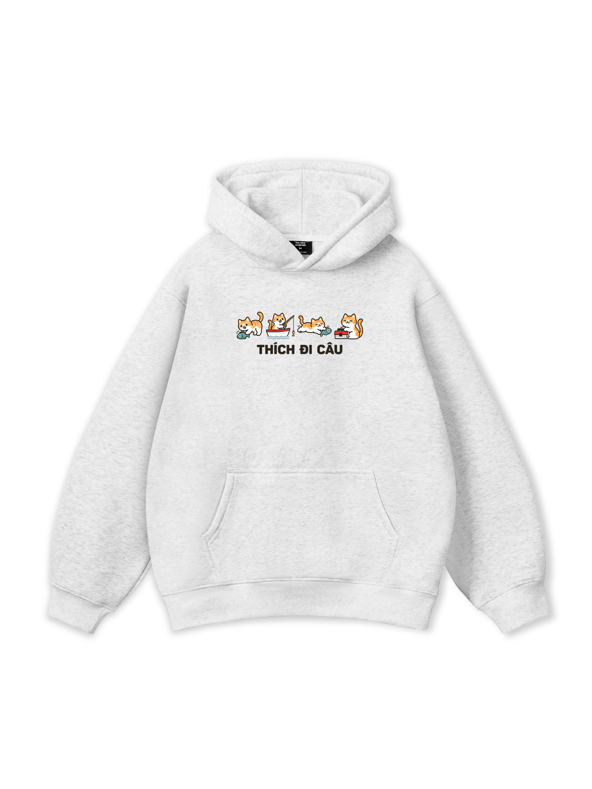 Thích Đi Câu-Mèo Cam Hoodie