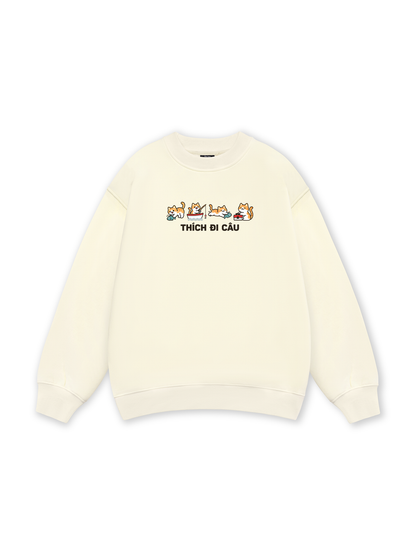 Thích Đi Câu-Mèo Cam Sweater