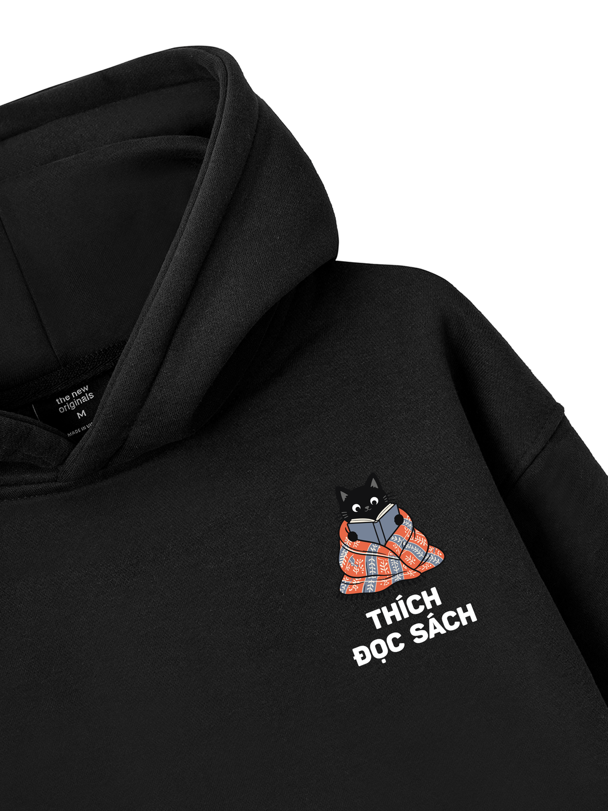 Thích Đọc Sách-Mèo Đen Hoodie