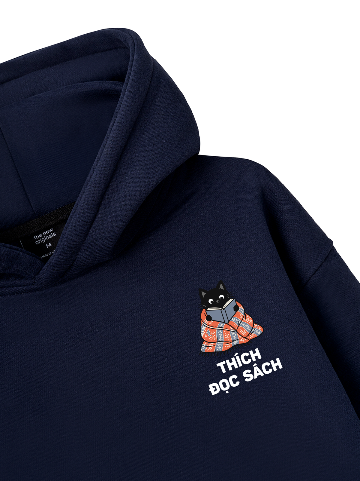 Thích Đọc Sách-Mèo Đen Hoodie