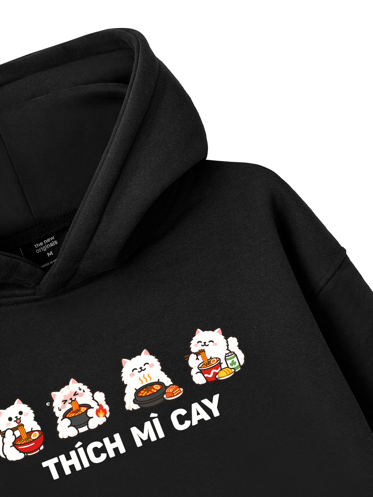 Thích Mì Cay-Mèo Trắng Hoodie