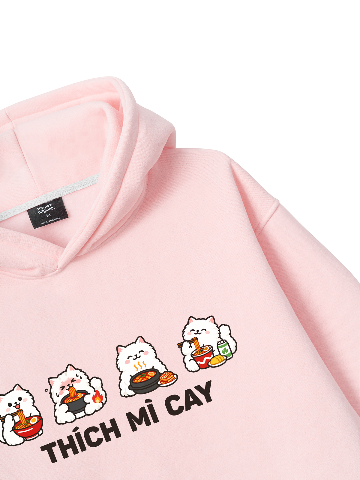 Thích Mì Cay-Mèo Trắng Hoodie