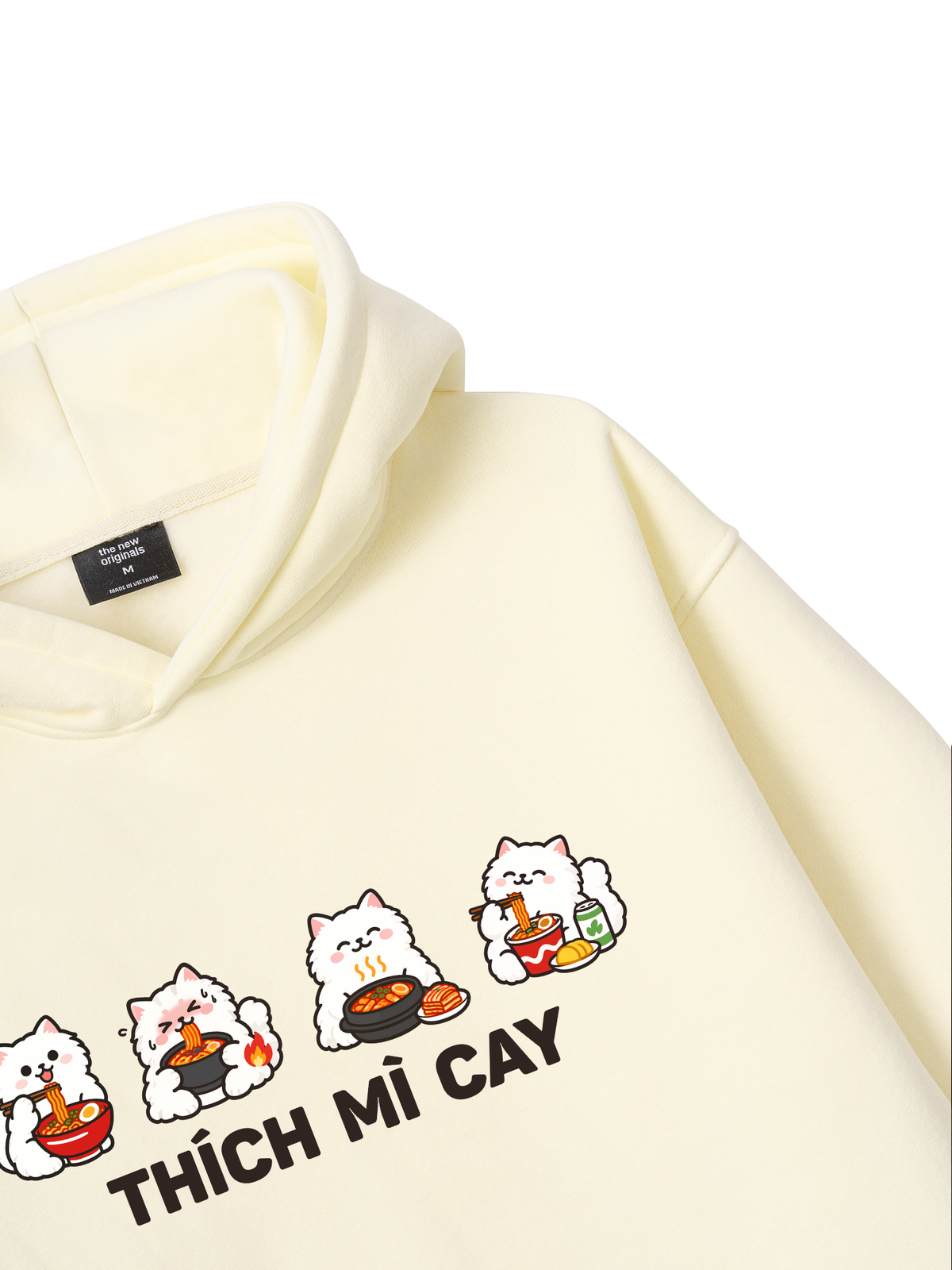 Thích Mì Cay-Mèo Trắng Hoodie