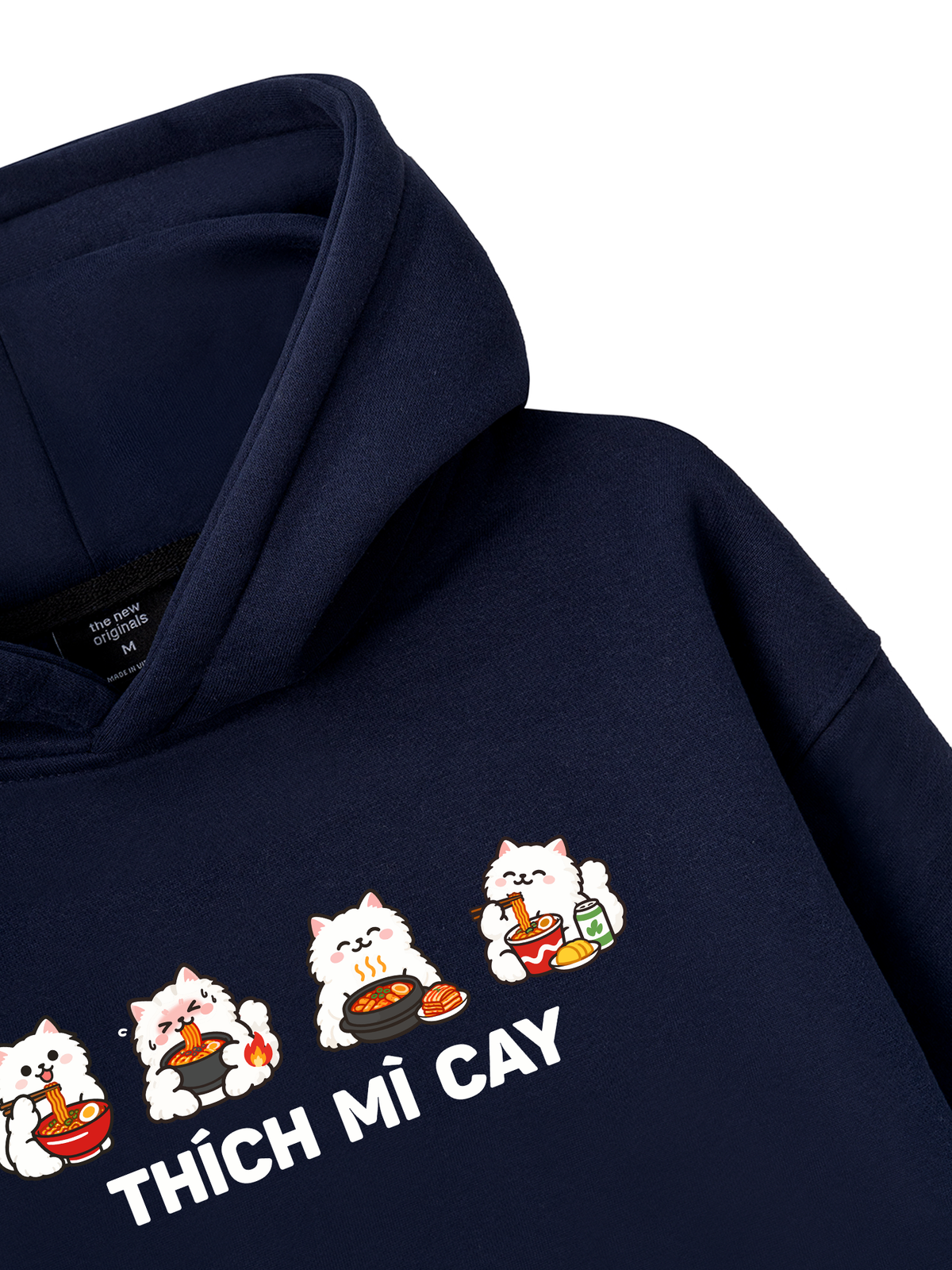 Thích Mì Cay-Mèo Trắng Hoodie