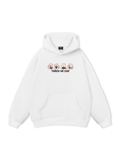 Thích Mì Cay-Mèo Trắng Hoodie