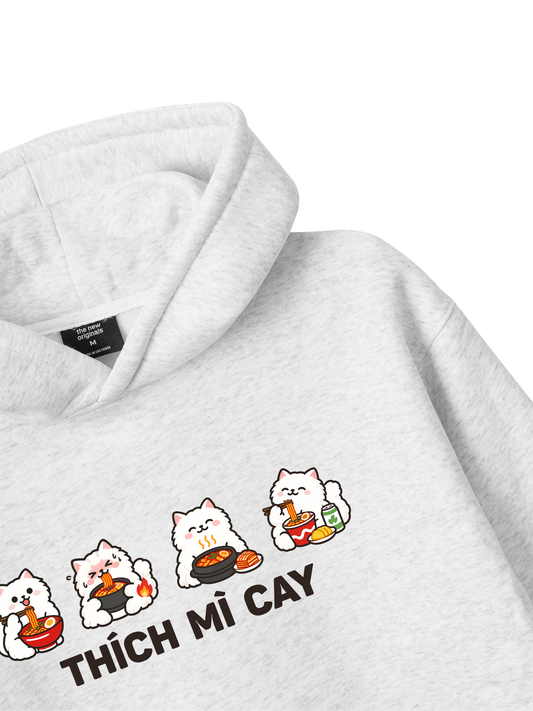 Thích Mì Cay-Mèo Trắng Hoodie