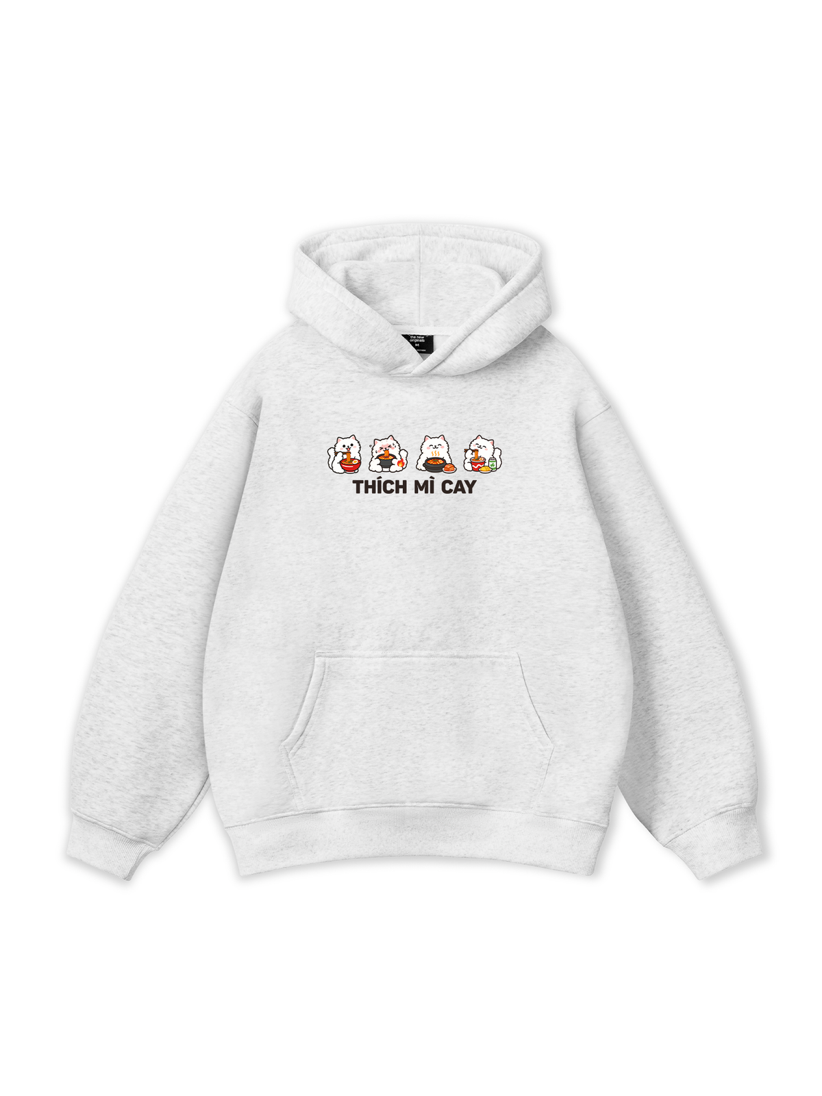 Thích Mì Cay-Mèo Trắng Hoodie