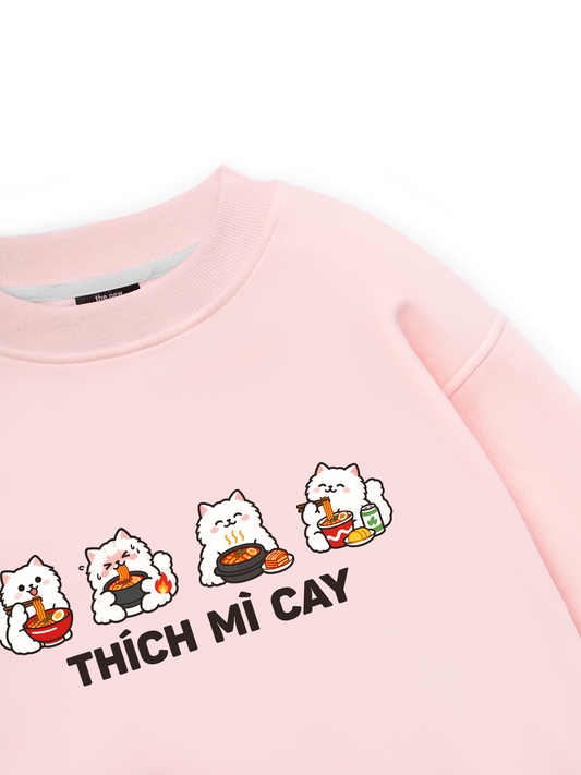 Thích Mì Cay-Mèo Trắng Sweater
