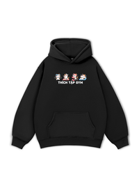 Thích Tập Gym-Mèo Tam Thể Hoodie