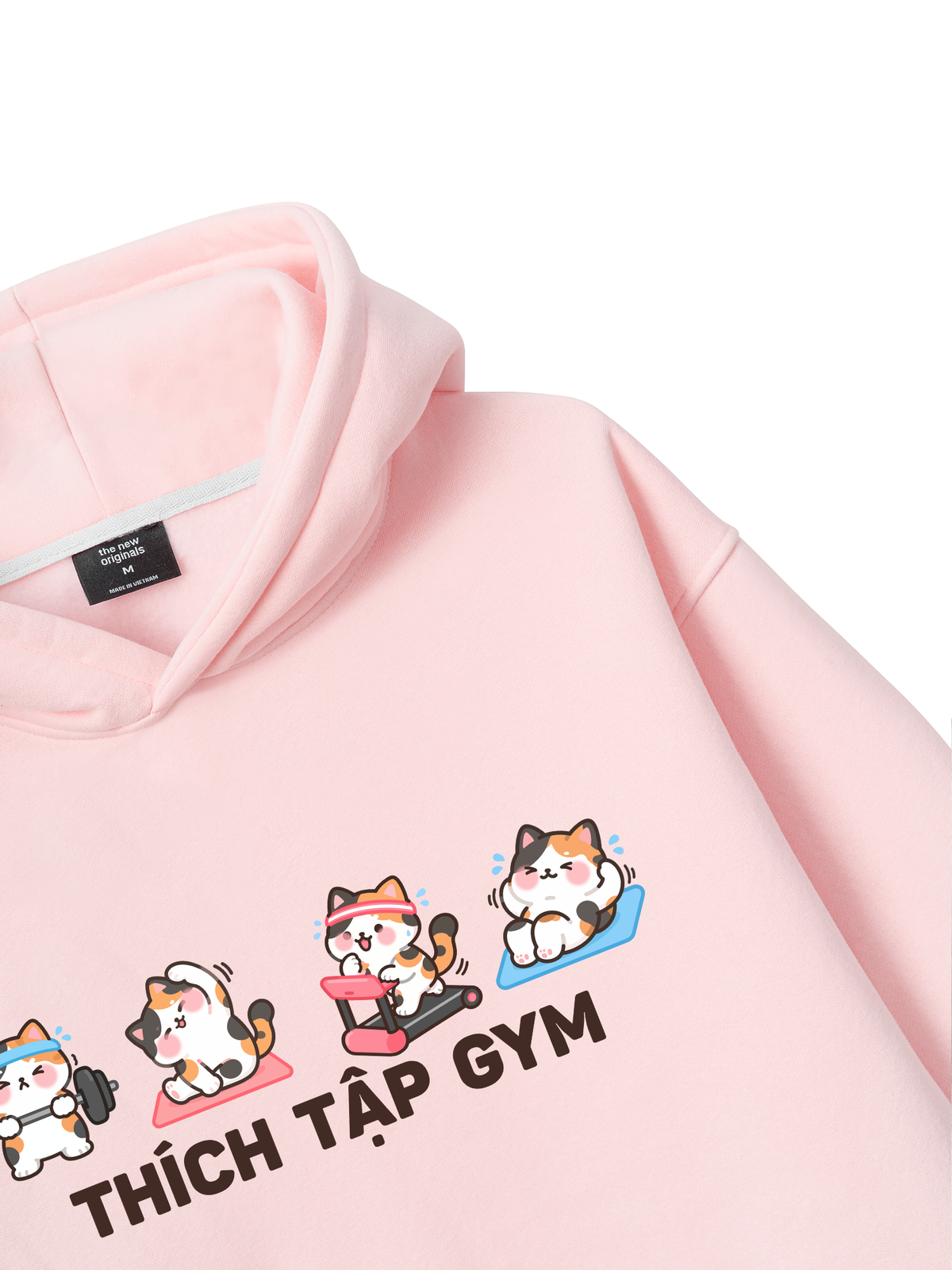 Thích Tập Gym-Mèo Tam Thể Hoodie