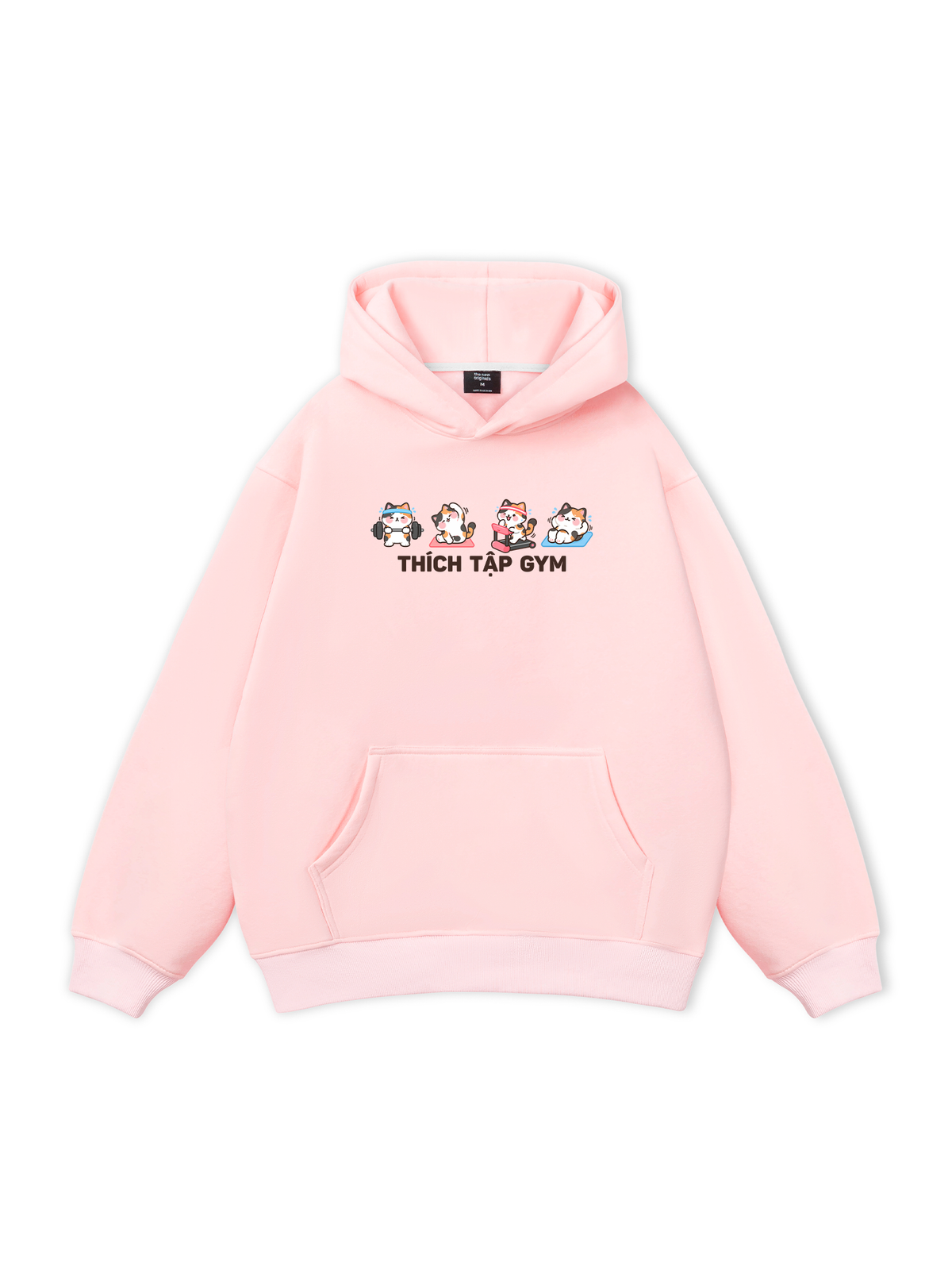 Thích Tập Gym-Mèo Tam Thể Hoodie