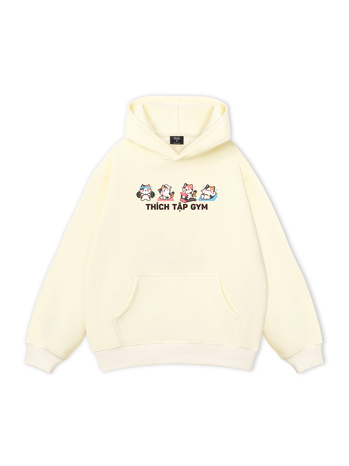 Thích Tập Gym-Mèo Tam Thể Hoodie