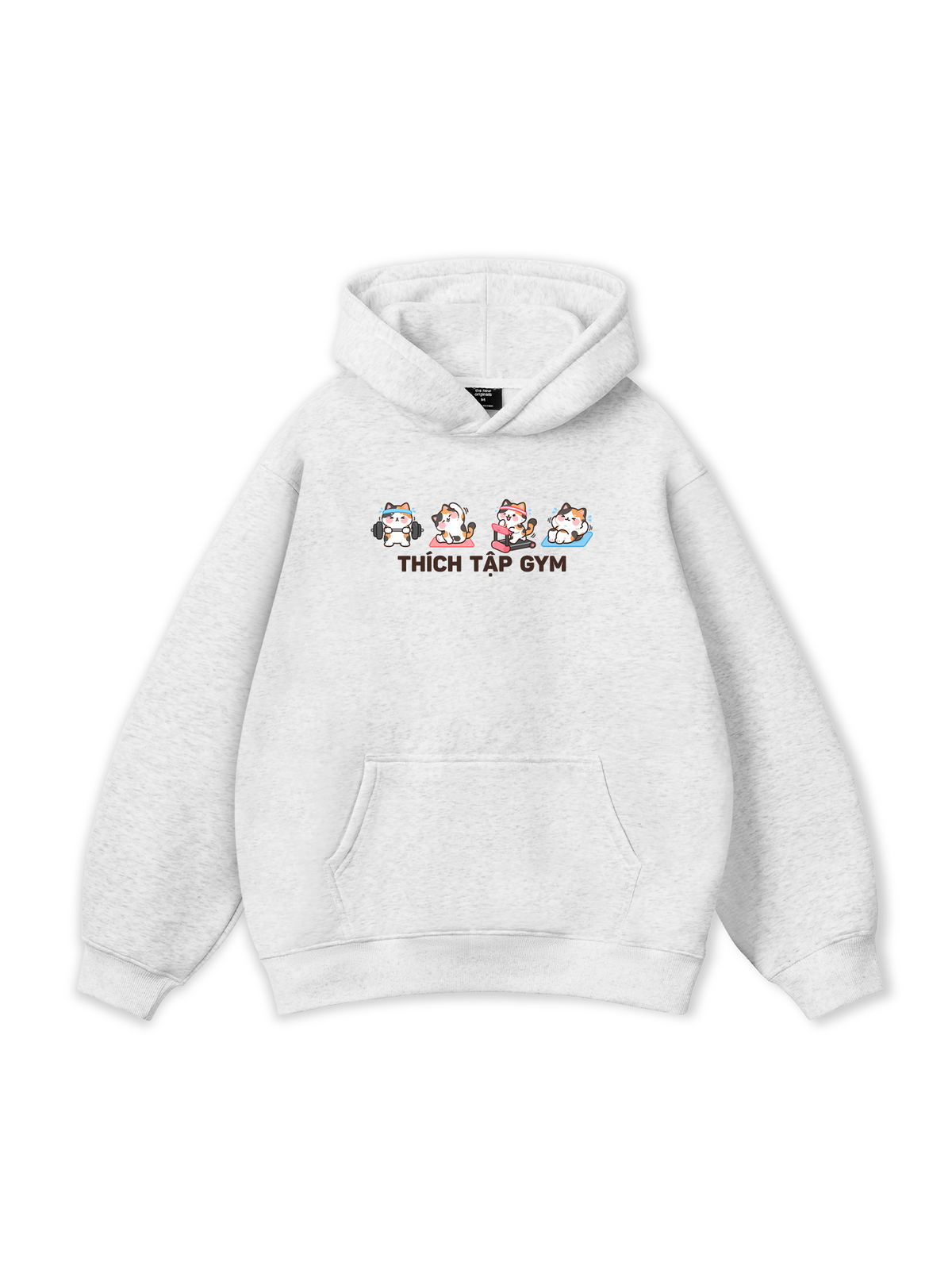 Thích Tập Gym-Mèo Tam Thể Hoodie
