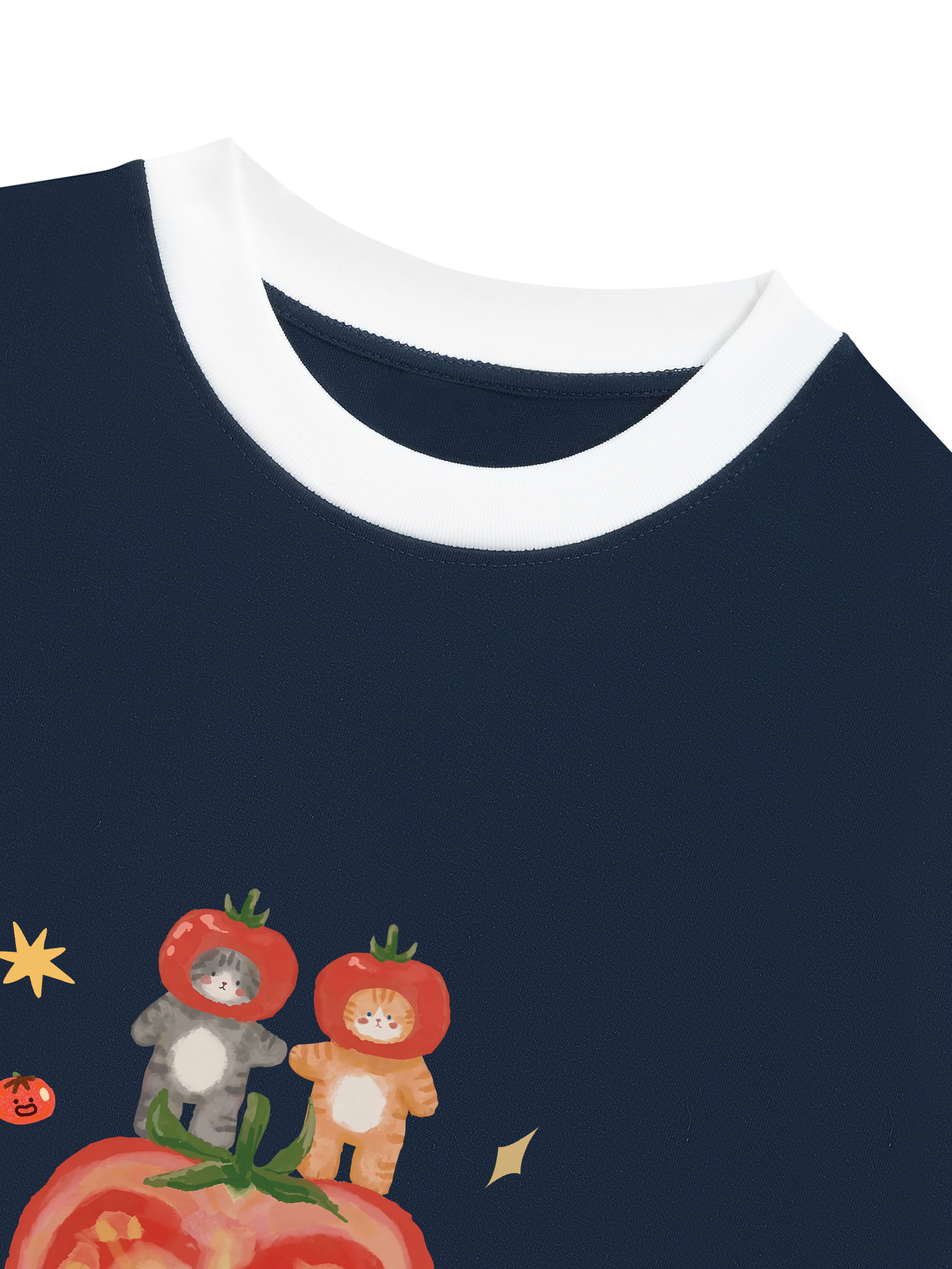 Áo Thun Ringer Relaxed Fit Summer Vibes Kitty Summer