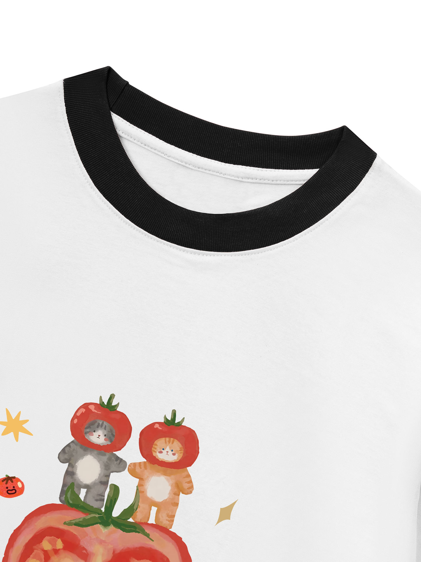 Áo Thun Ringer Relaxed Fit Summer Vibes Kitty Summer