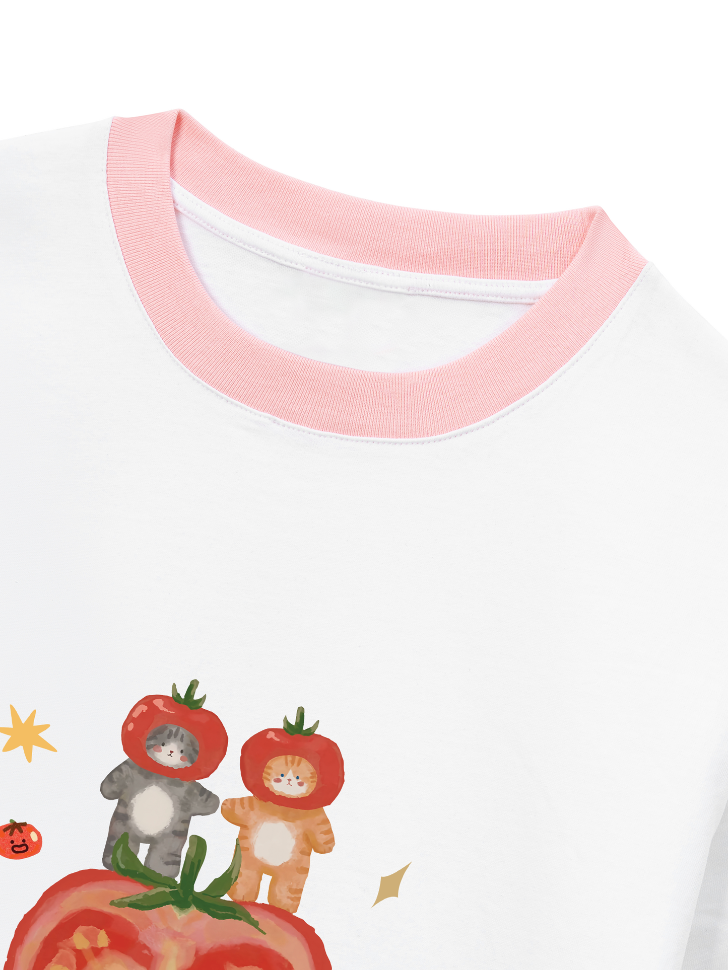 Áo Thun Ringer Relaxed Fit Summer Vibes Kitty Summer