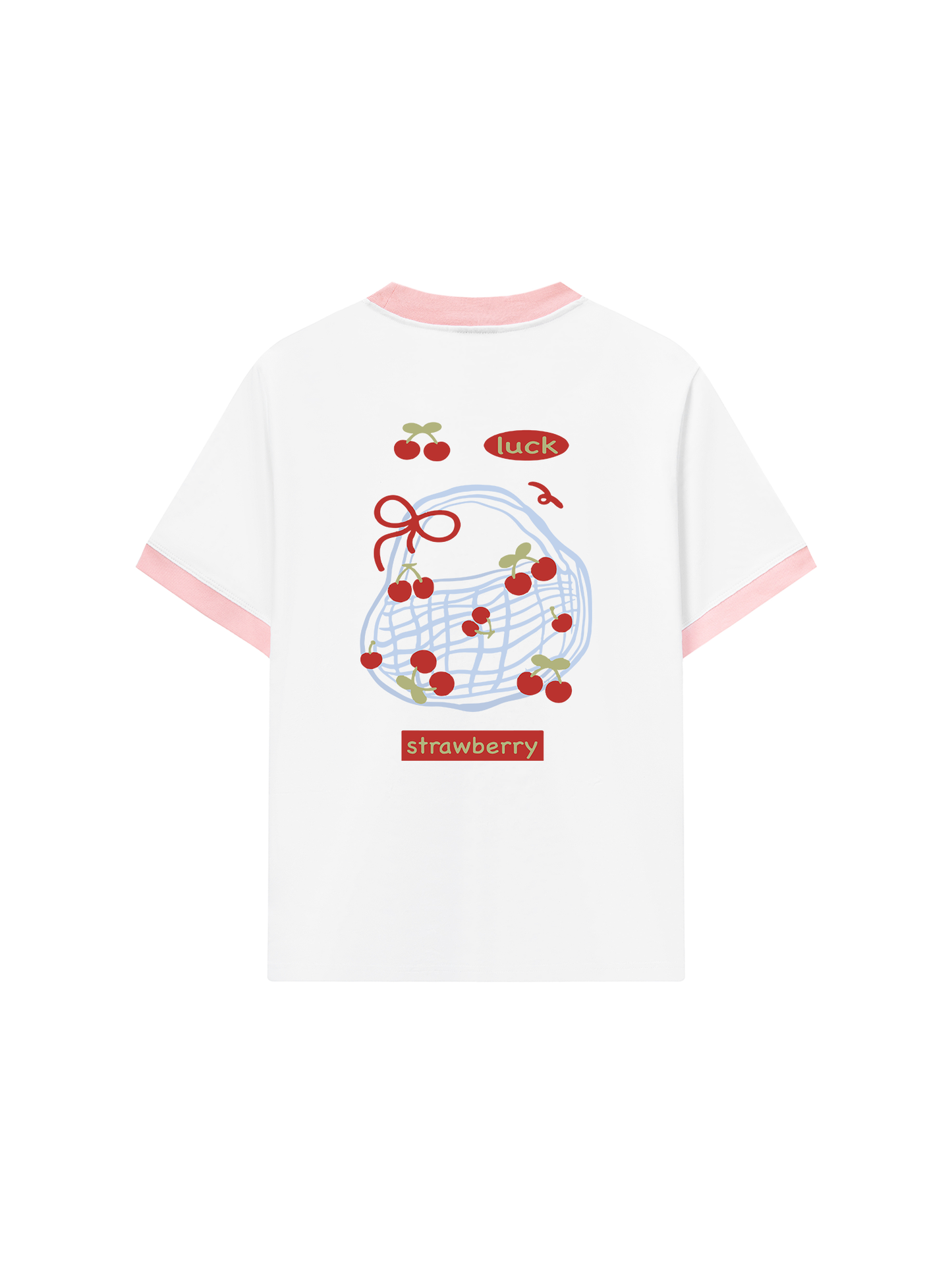 Áo Thun Ringer Relaxed Fit Summer Vibes Lucky Strawberry
