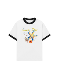 Áo Thun Ringer Relaxed Fit Summer Vibes Blue Starfish