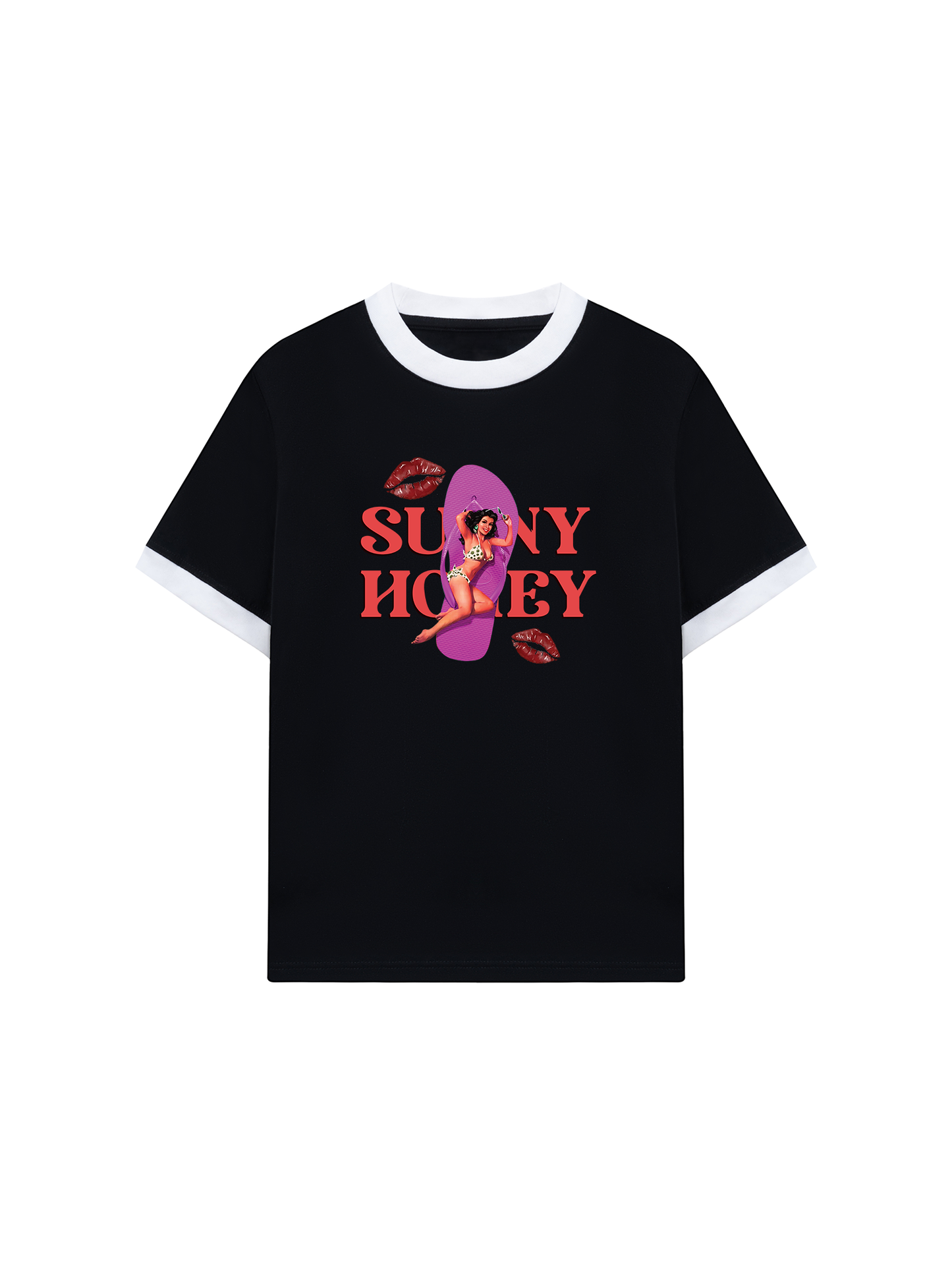 Áo Thun Ringer Relaxed Fit Summer Vibes Sunny Honey