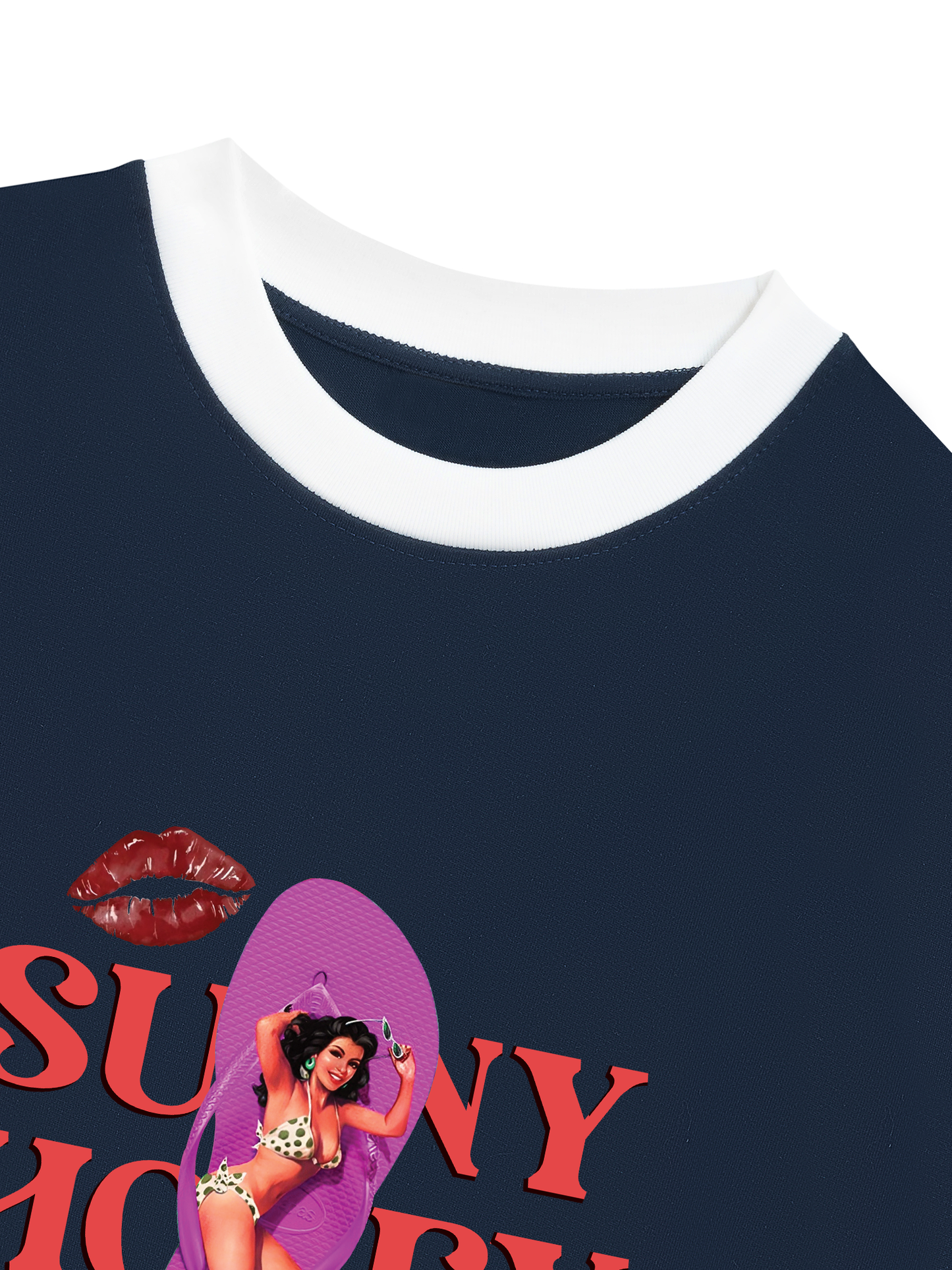 Áo Thun Ringer Relaxed Fit Summer Vibes Sunny Honey