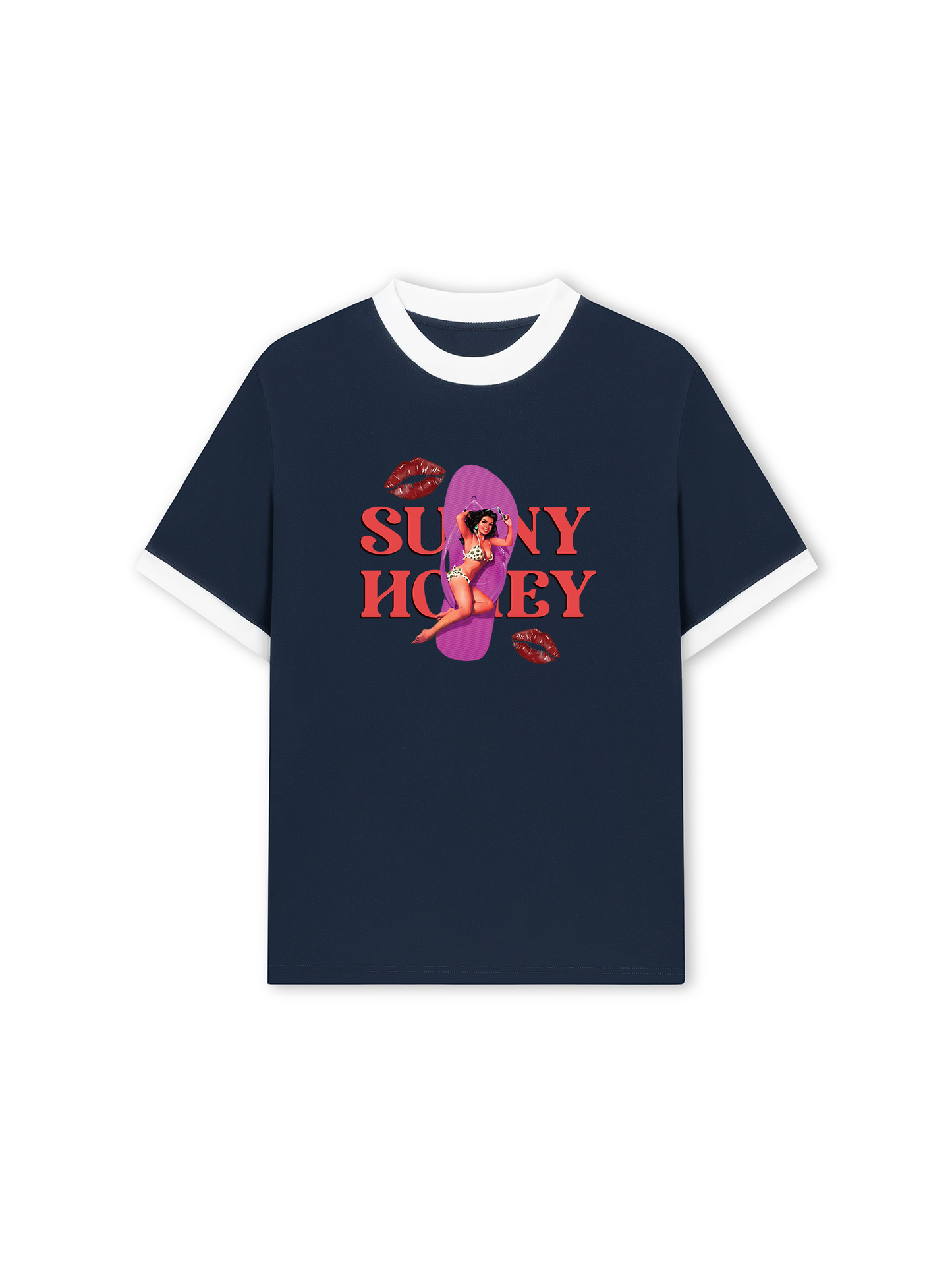 Áo Thun Ringer Relaxed Fit Summer Vibes Sunny Honey