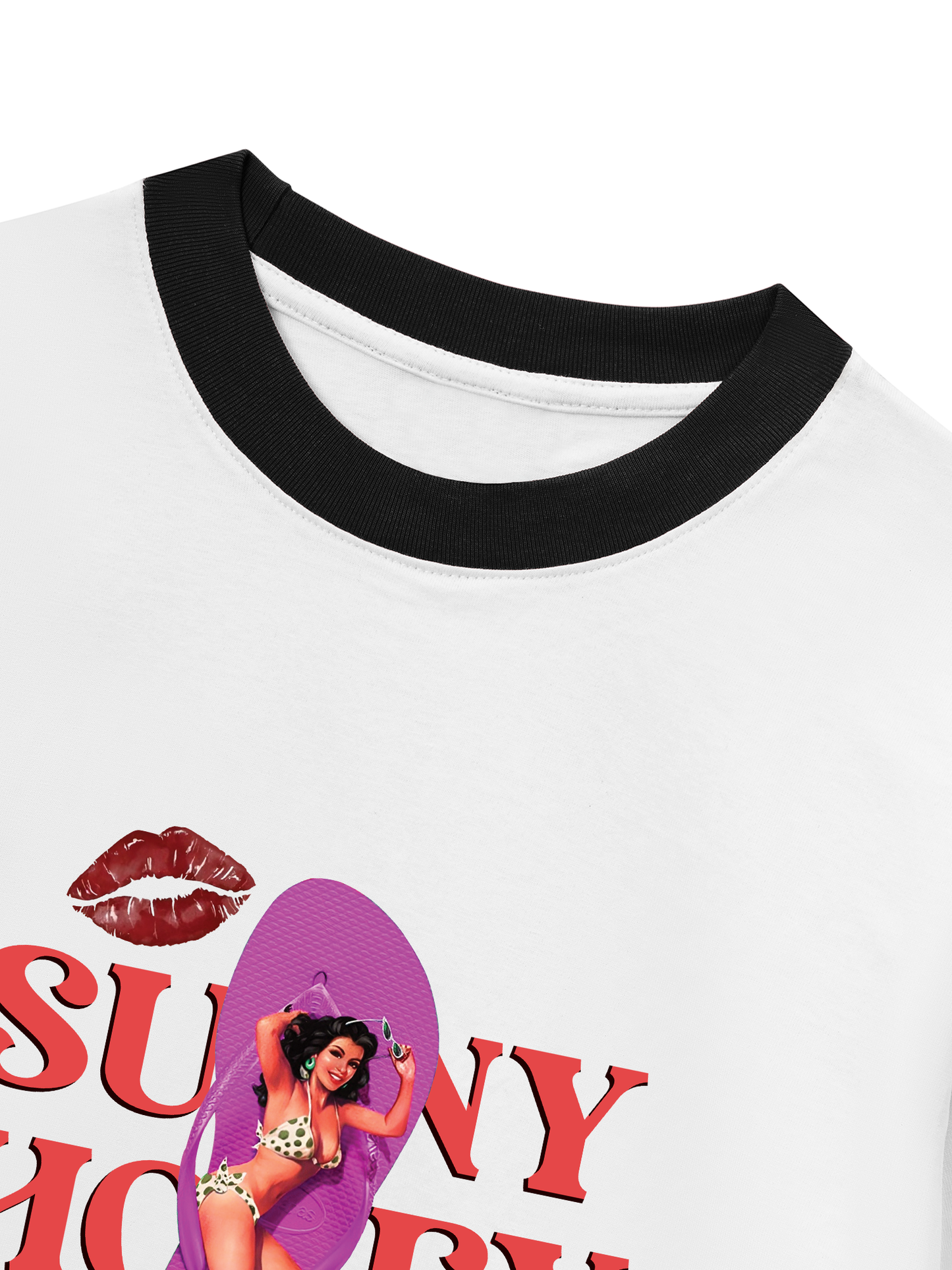 Áo Thun Ringer Relaxed Fit Summer Vibes Sunny Honey
