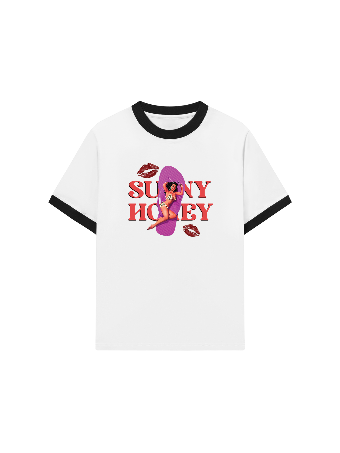 Áo Thun Ringer Relaxed Fit Summer Vibes Sunny Honey