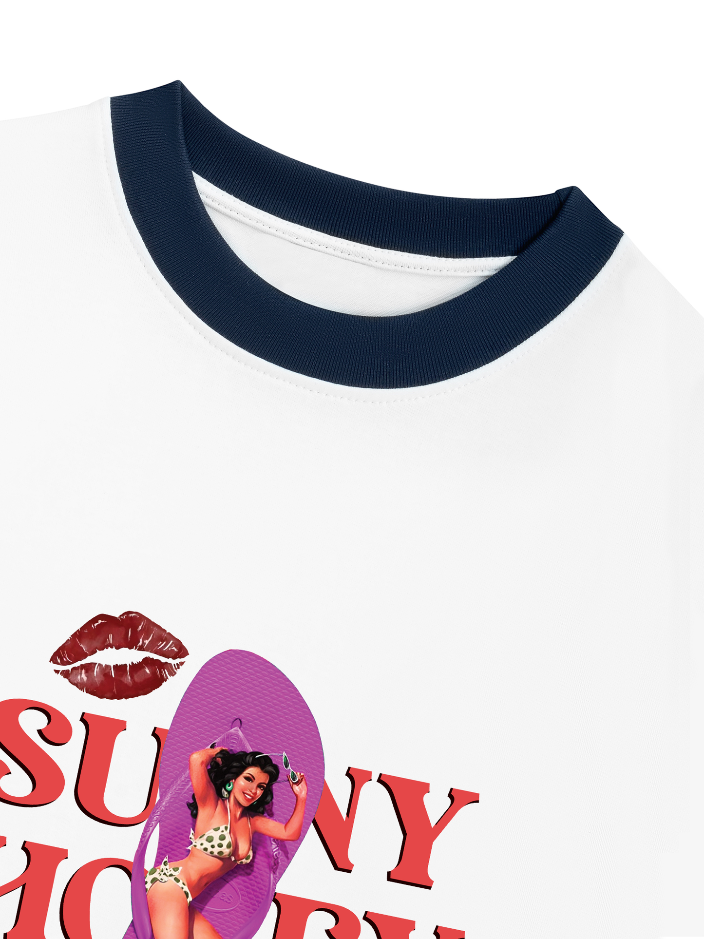 Áo Thun Ringer Relaxed Fit Summer Vibes Sunny Honey