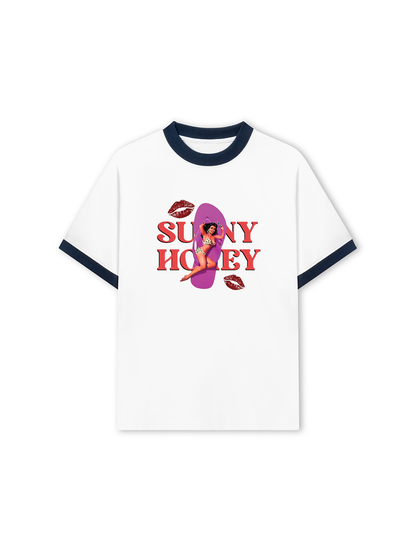 Áo Thun Ringer Relaxed Fit Summer Vibes Sunny Honey