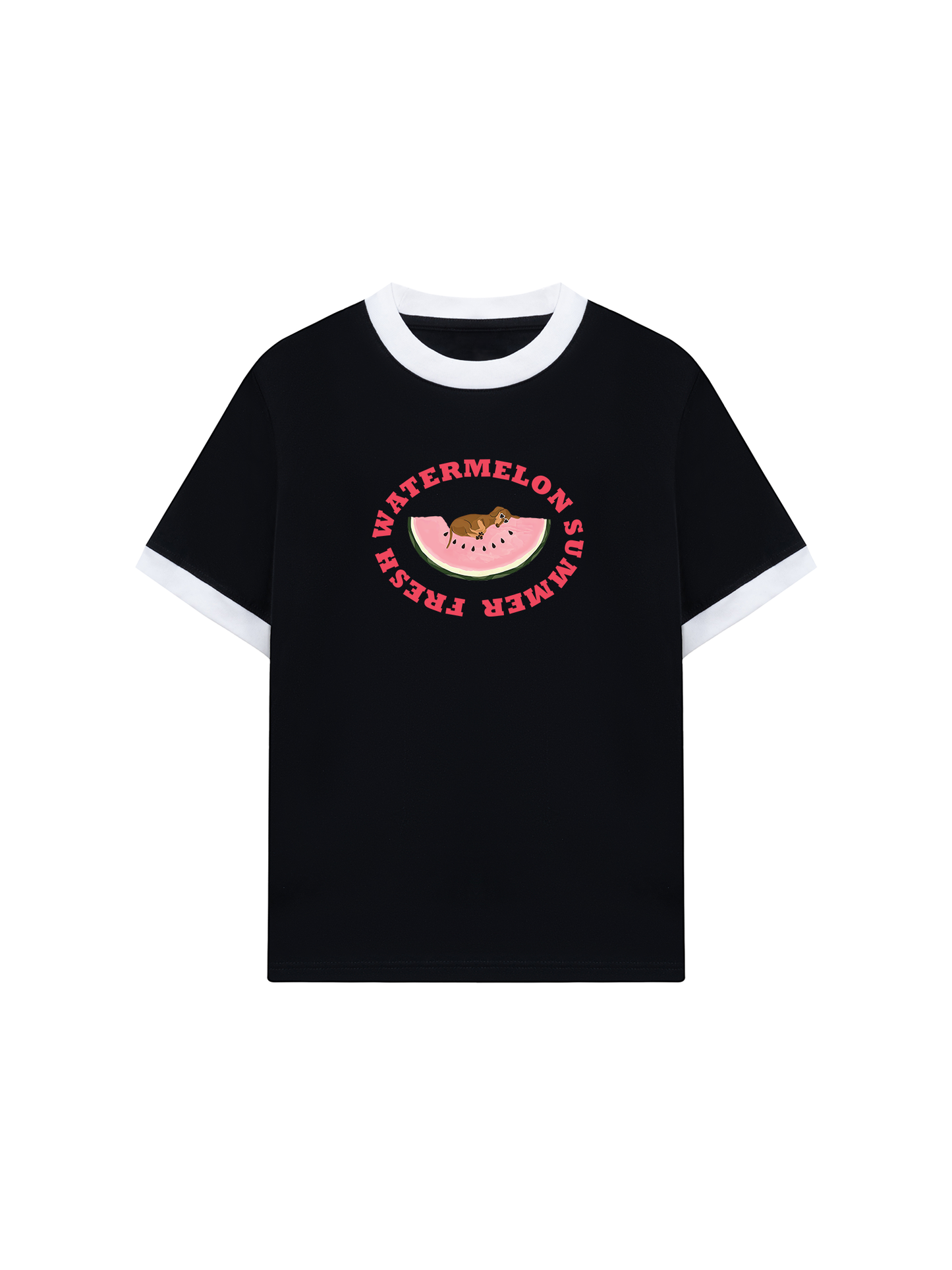 Áo Thun Ringer Relaxed Fit Summer Vibes Fresh Watermelon Summer