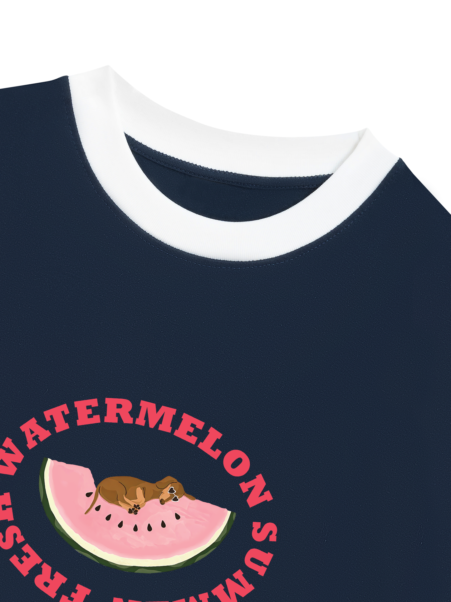 Áo Thun Ringer Relaxed Fit Summer Vibes Fresh Watermelon Summer