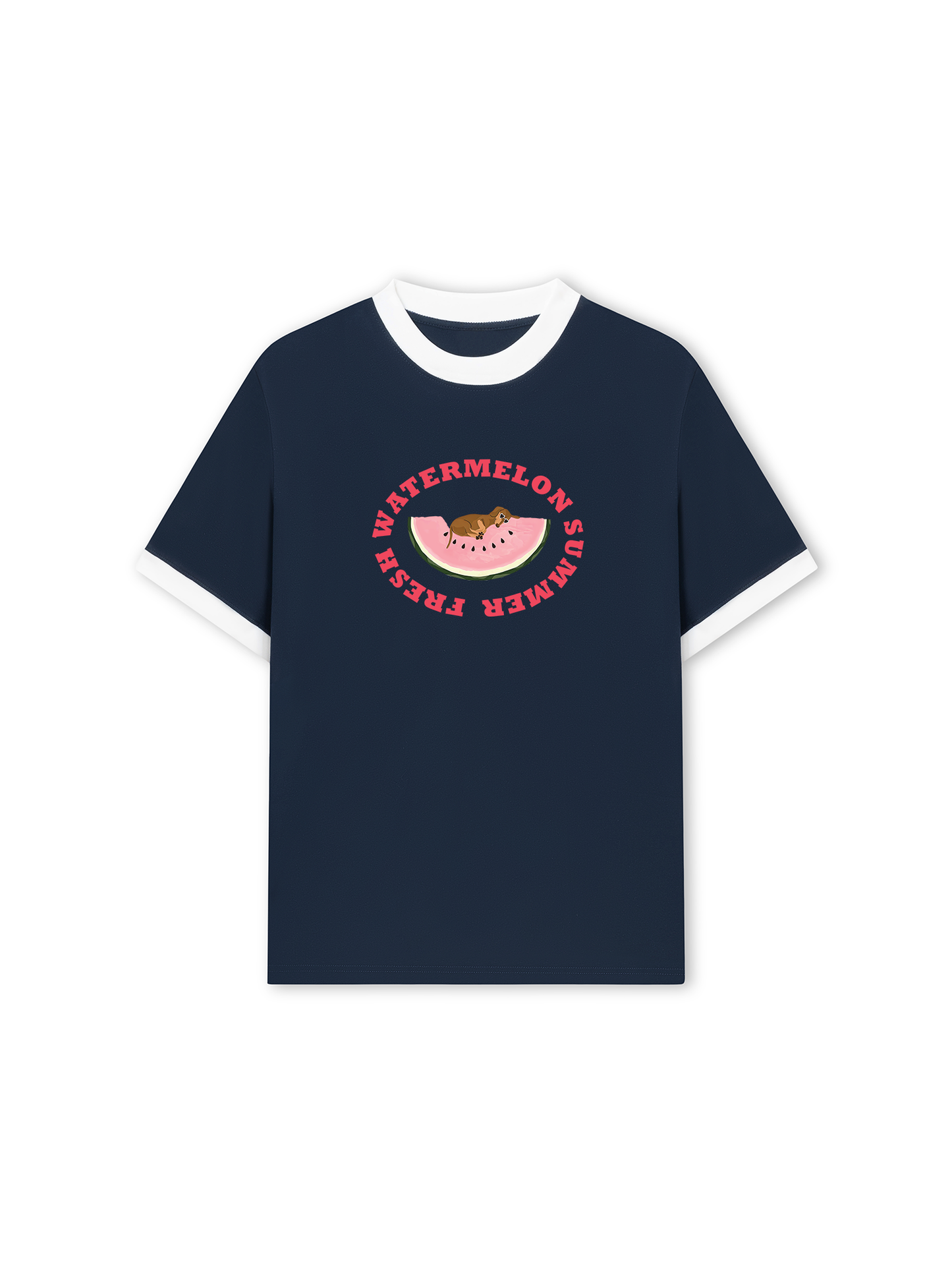 Áo Thun Ringer Relaxed Fit Summer Vibes Fresh Watermelon Summer