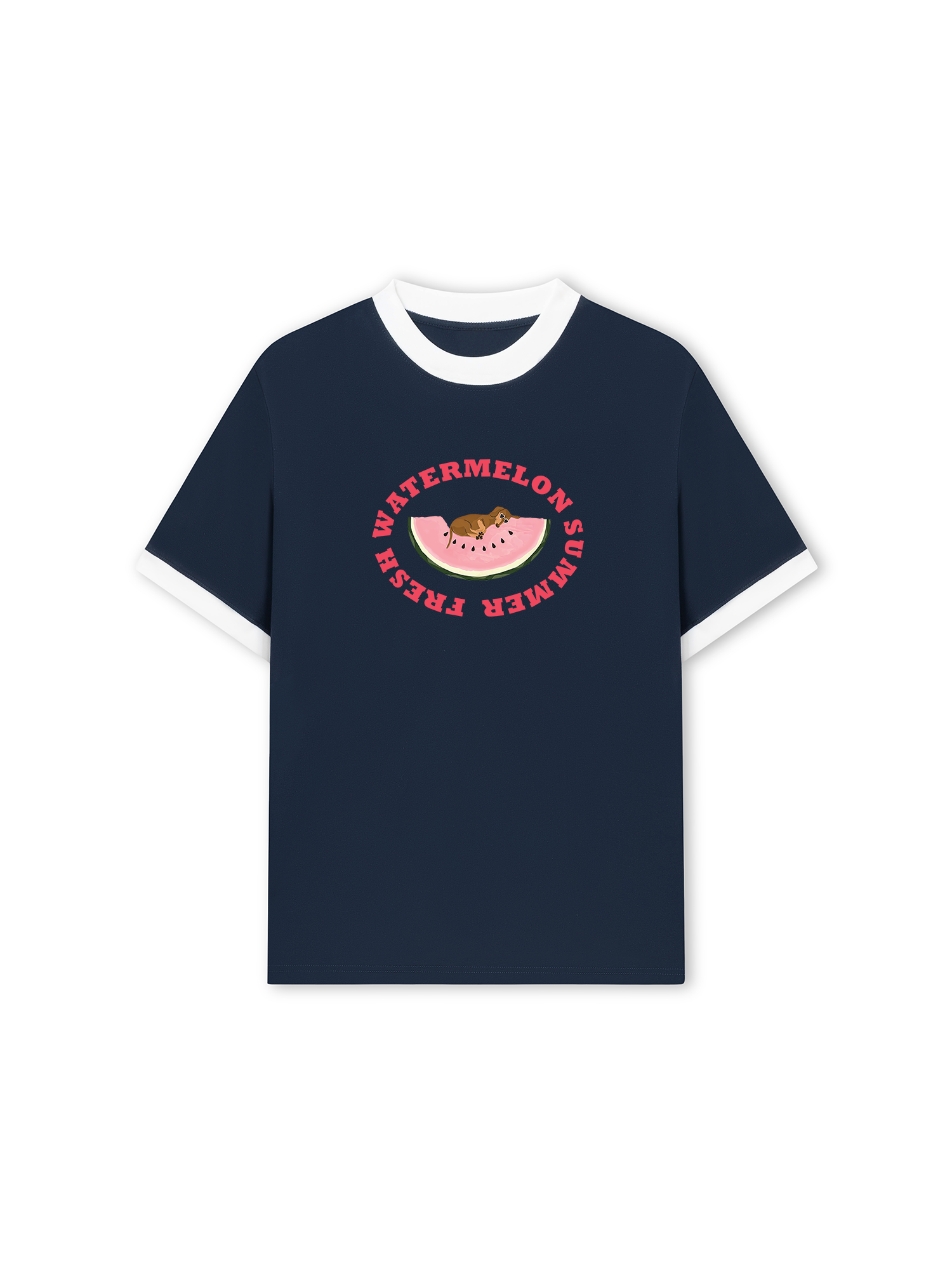Áo Thun Ringer Relaxed Fit Summer Vibes Fresh Watermelon Summer