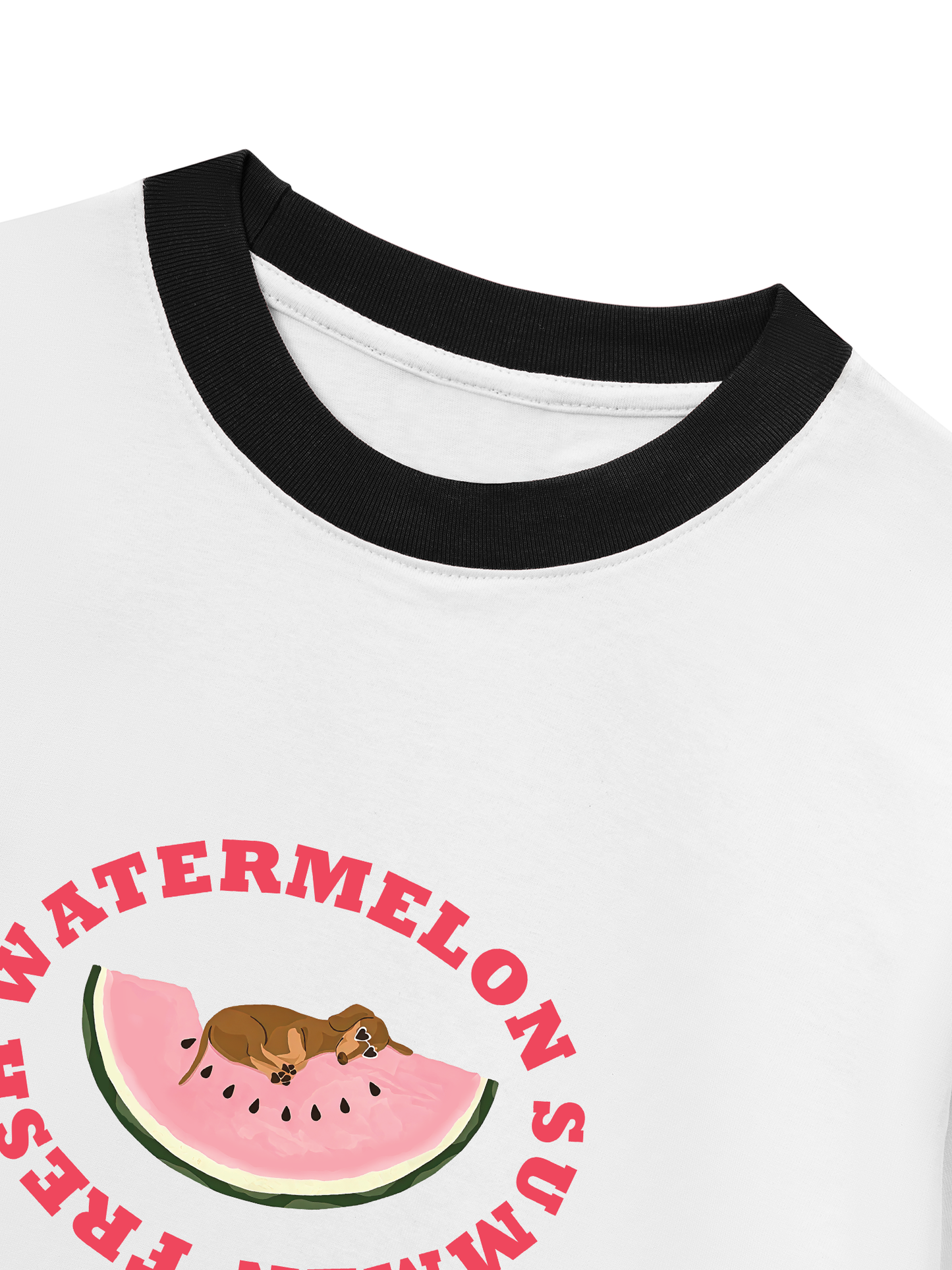 Áo Thun Ringer Relaxed Fit Summer Vibes Fresh Watermelon Summer